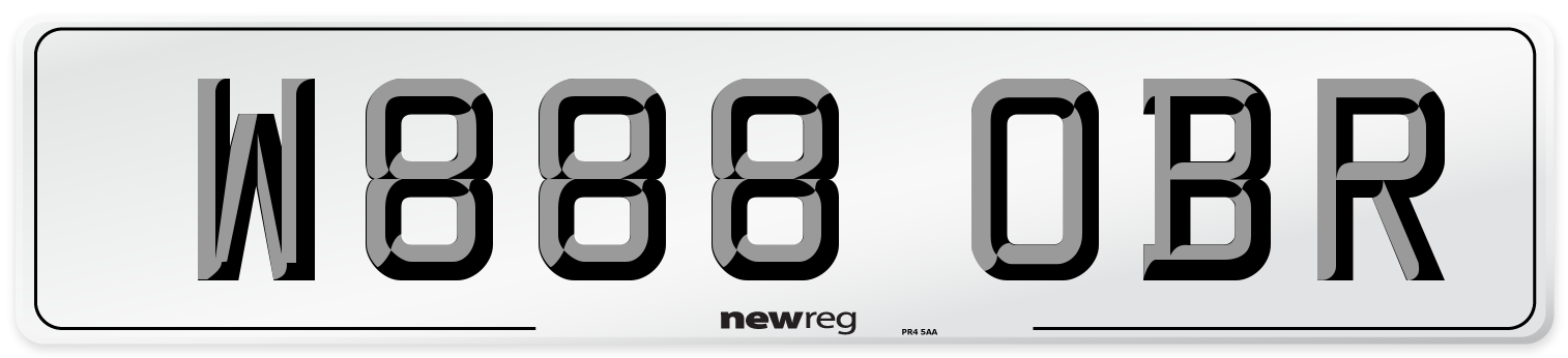 W888 OBR Number Plate from New Reg